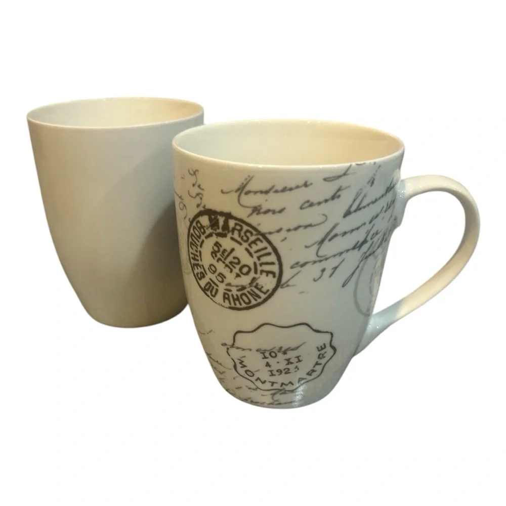 Crofton French Inspired Chalkboard Coffee Mug Set of 2